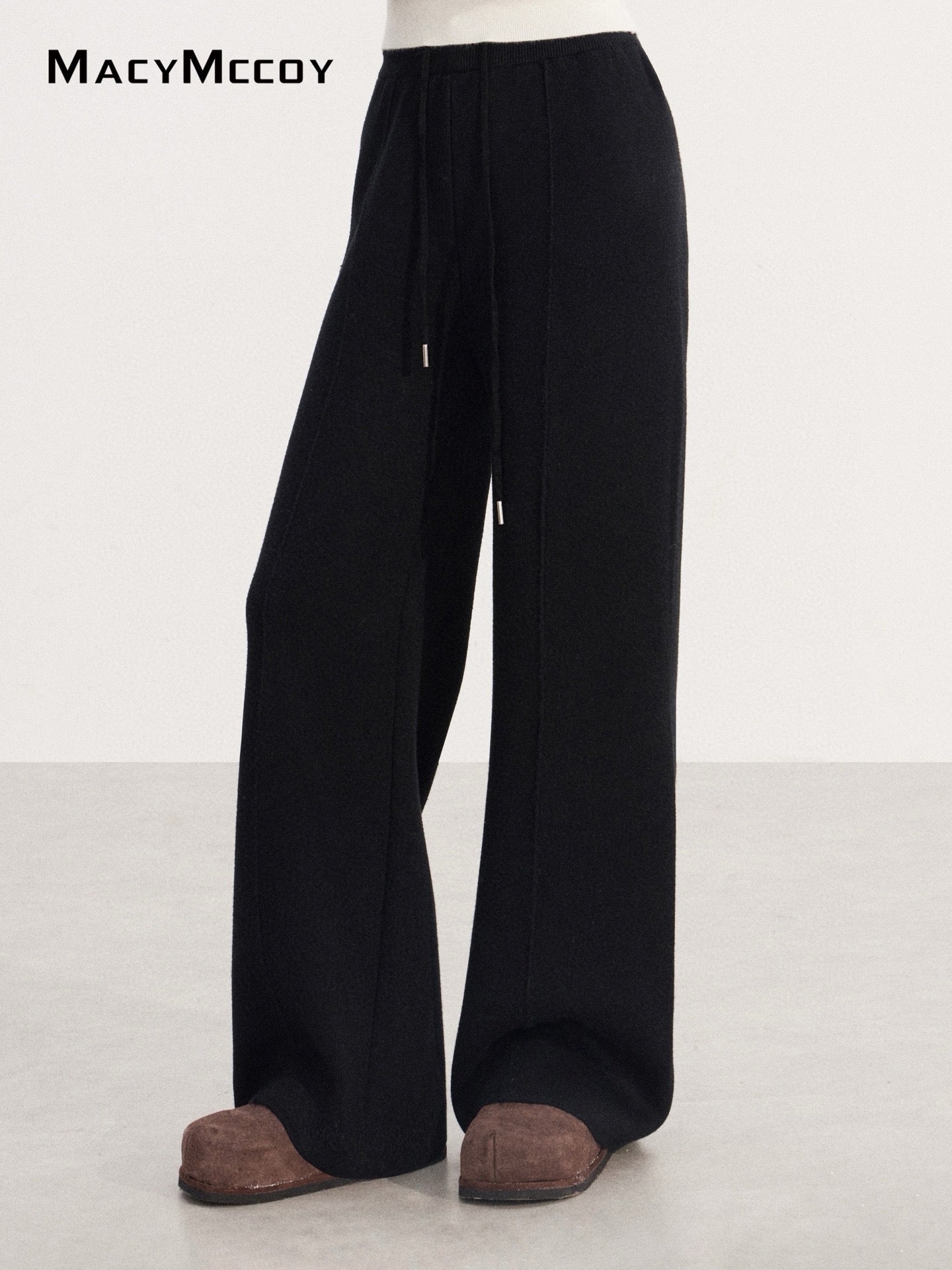 MacyMccoy MMC2025225 Velvet knitted wide leg pants