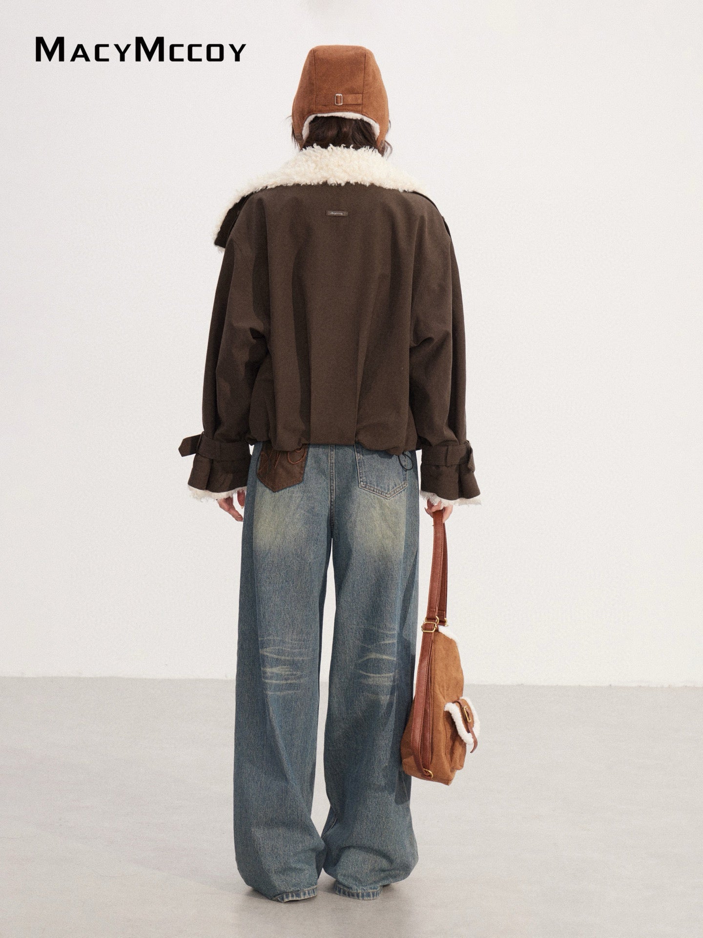 MacyMccoy MMC2025218 Lamb wool spliced cotton jacket