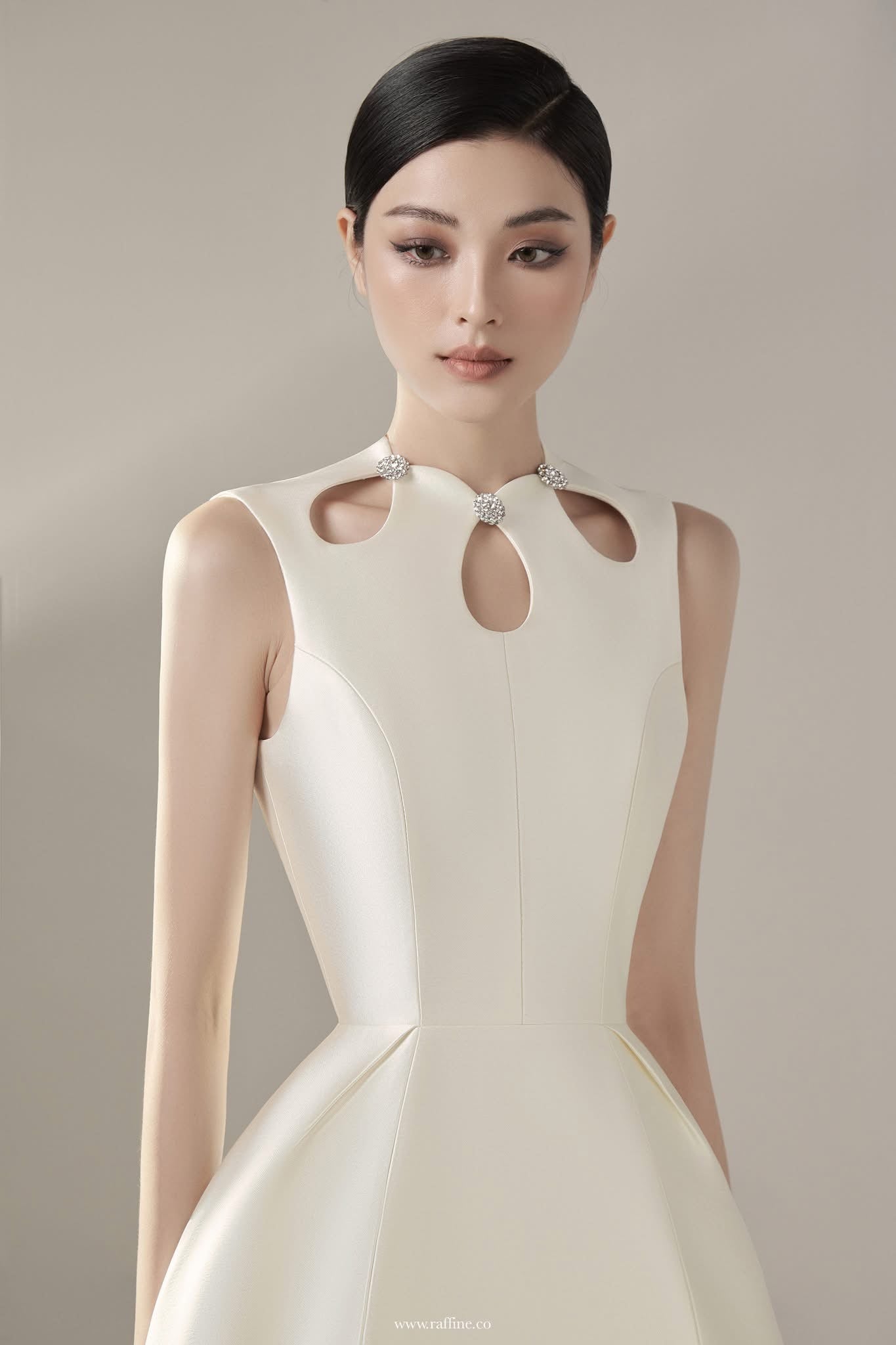 Raffiné PALOMA AQUA DROP CUT-OUT MIDI DRESS