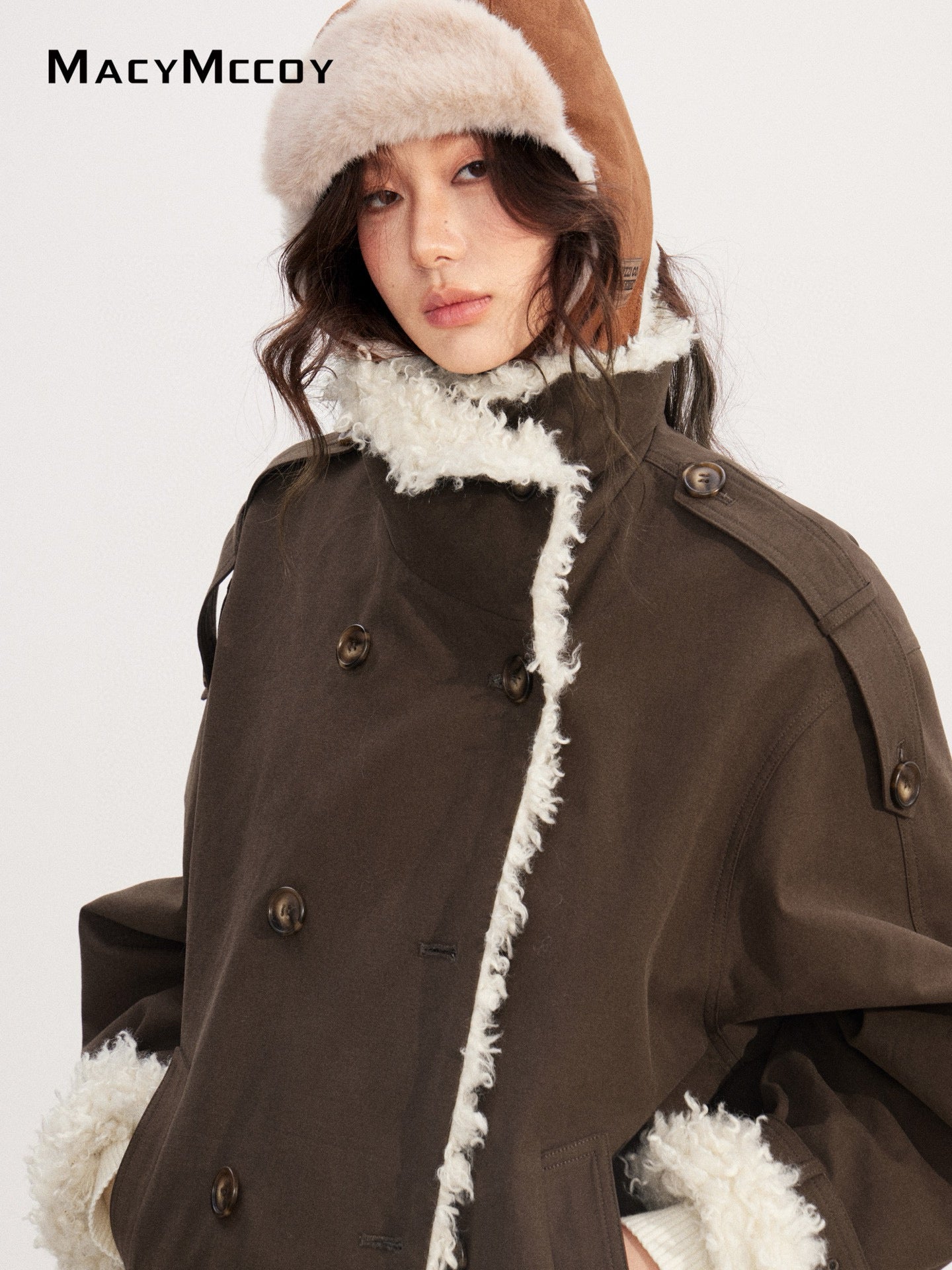 MacyMccoy MMC2025218 Lamb wool spliced cotton jacket