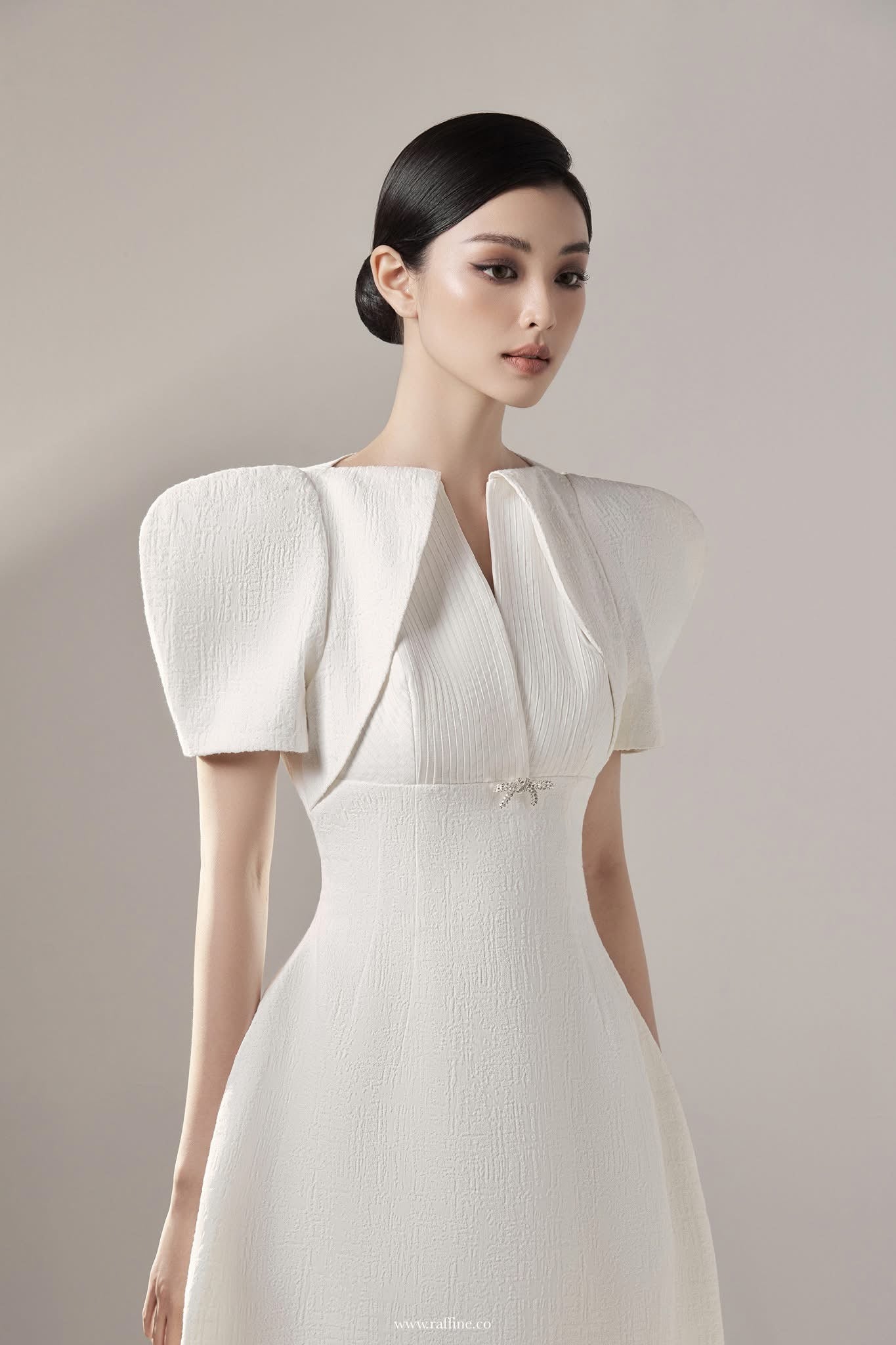Raffiné EDITH SURPLICE PLEATED MINI DRESS