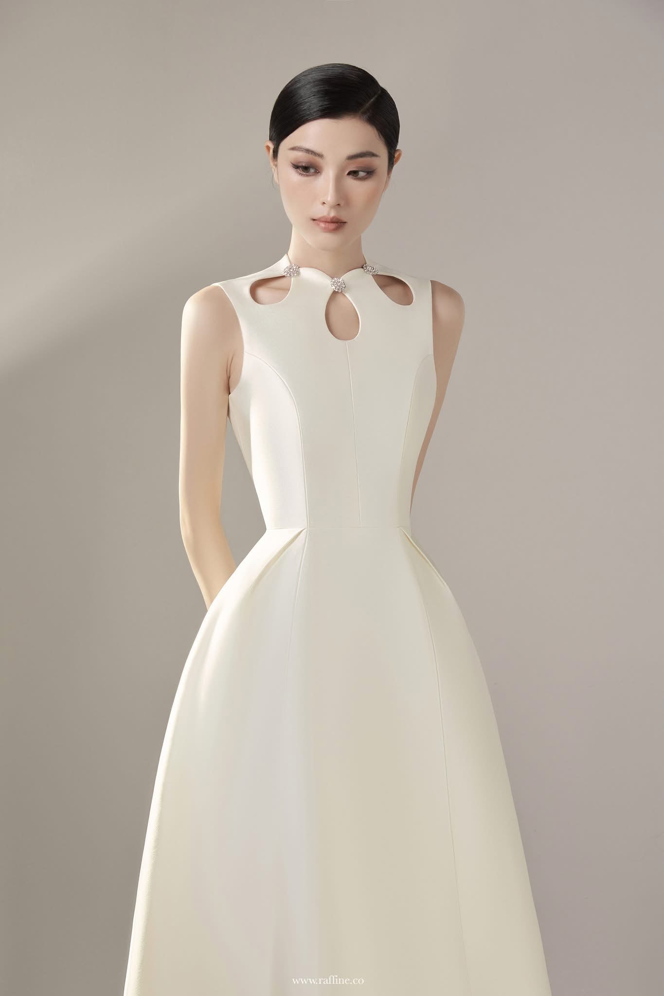 Raffiné PALOMA AQUA DROP CUT-OUT MIDI DRESS