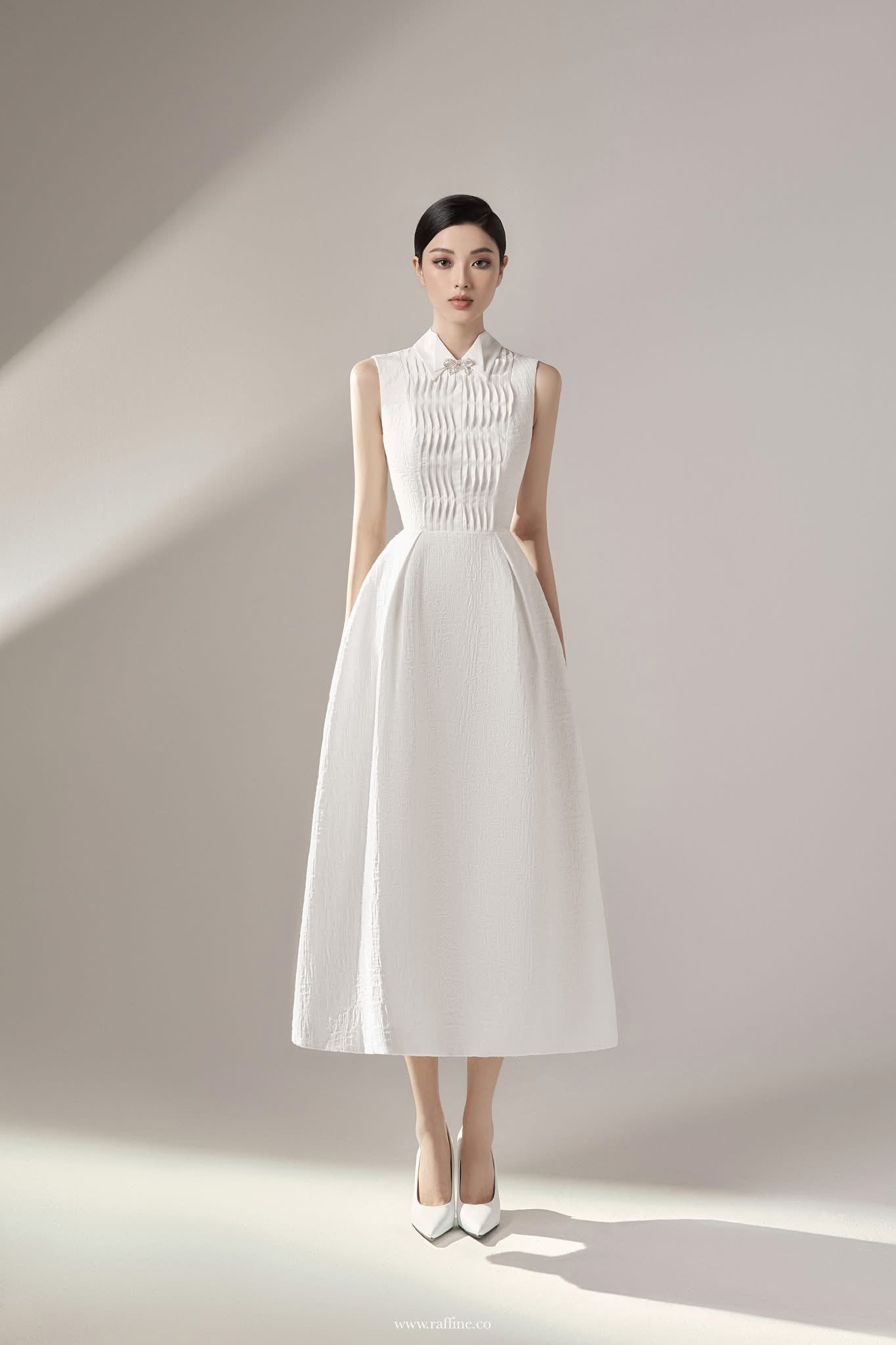 Raffiné POLIANA CROSS STITCHED TUCKED DRESS