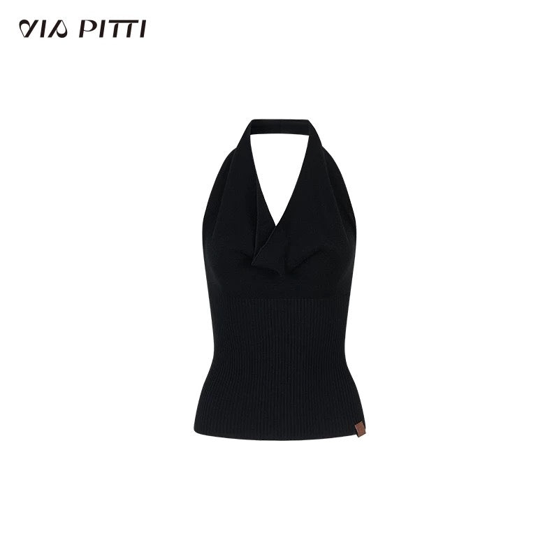 VIA PITTI VIABK451 Heavy duty woolen collar vest + shirt set