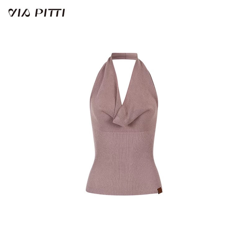 VIA PITTI VIABK451 Heavy duty woolen collar vest + shirt set