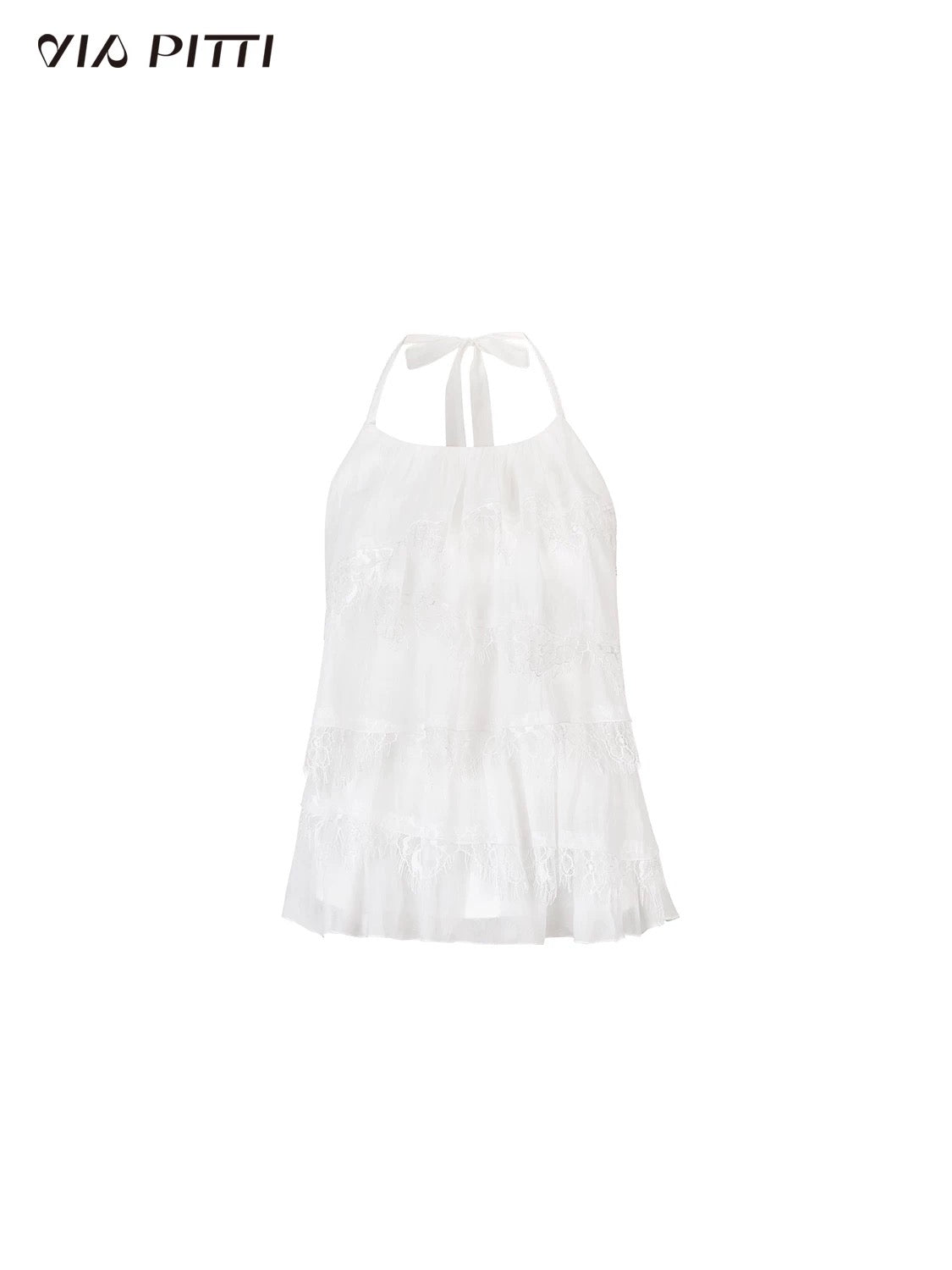 VIA PITTI VIABTP362 Splicing lace neck vest