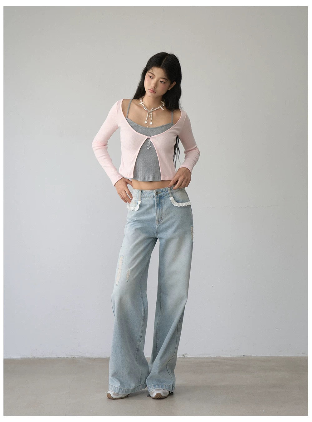 VIA PITTI VIABP446 Lace retro jeans