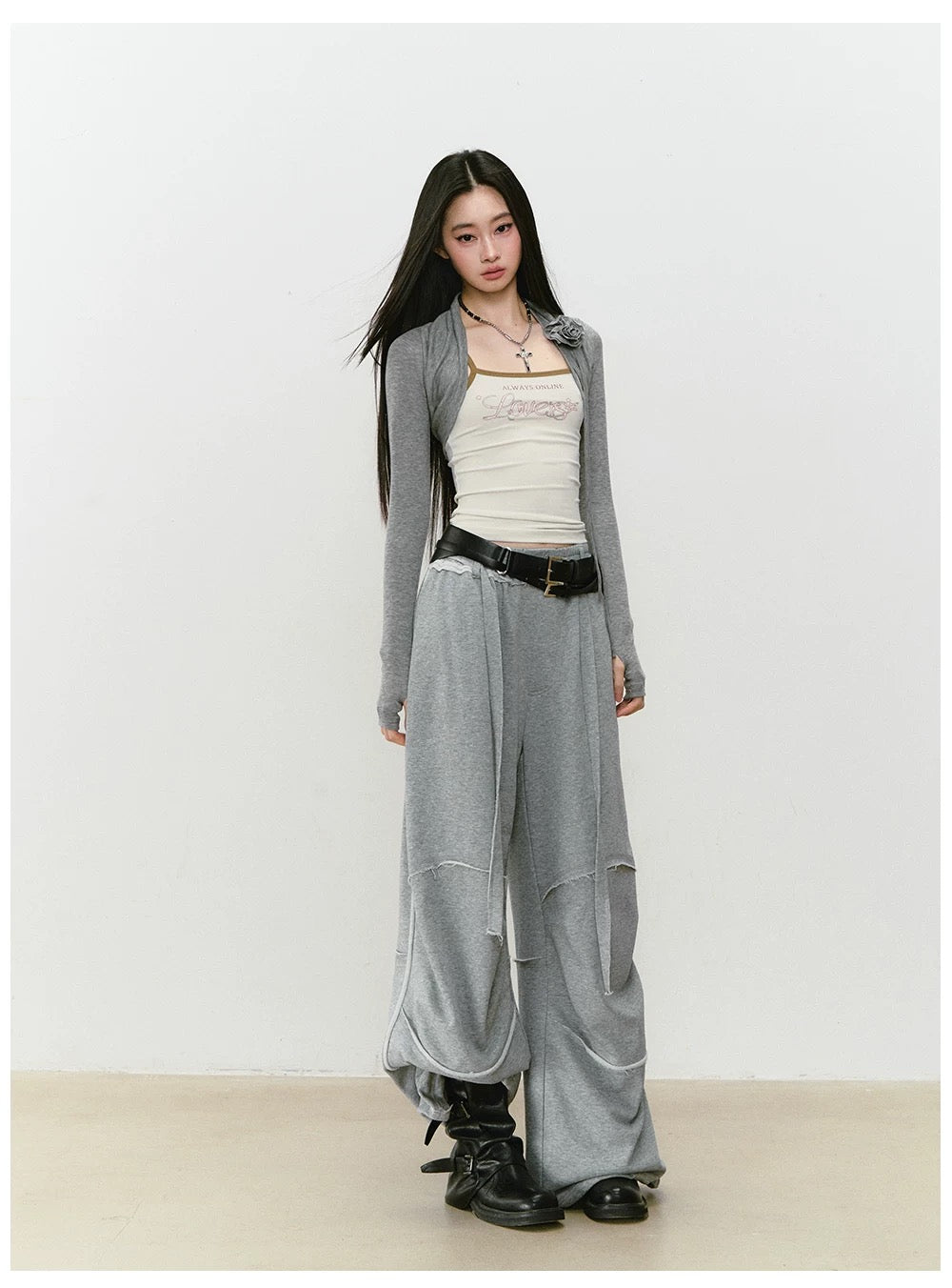 VIA PITTI VIABP387 Color blocking loose straight sweatpants