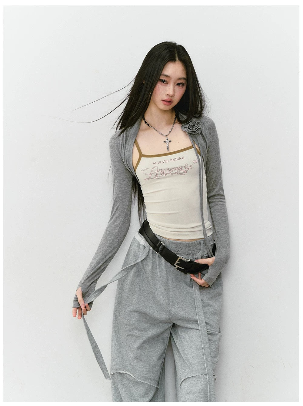 VIA PITTI VIABP387 Color blocking loose straight sweatpants