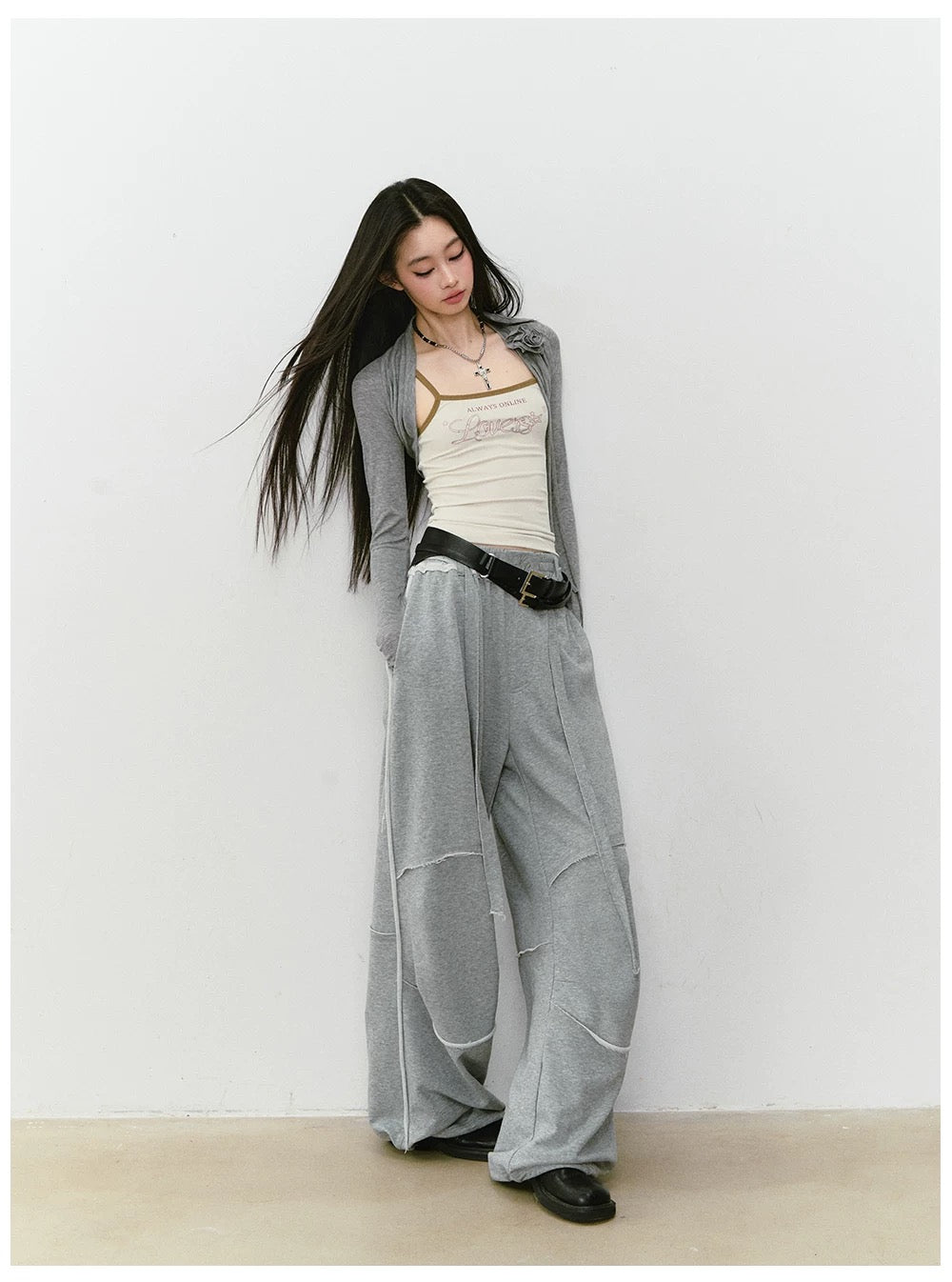 VIA PITTI VIABP387 Color blocking loose straight sweatpants
