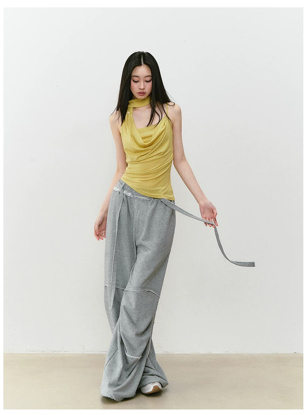VIA PITTI VIABP387 Color blocking loose straight sweatpants