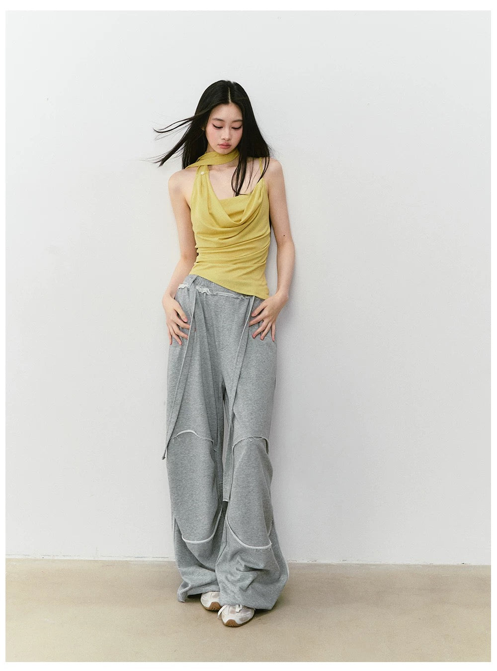 VIA PITTI VIABP387 Color blocking loose straight sweatpants
