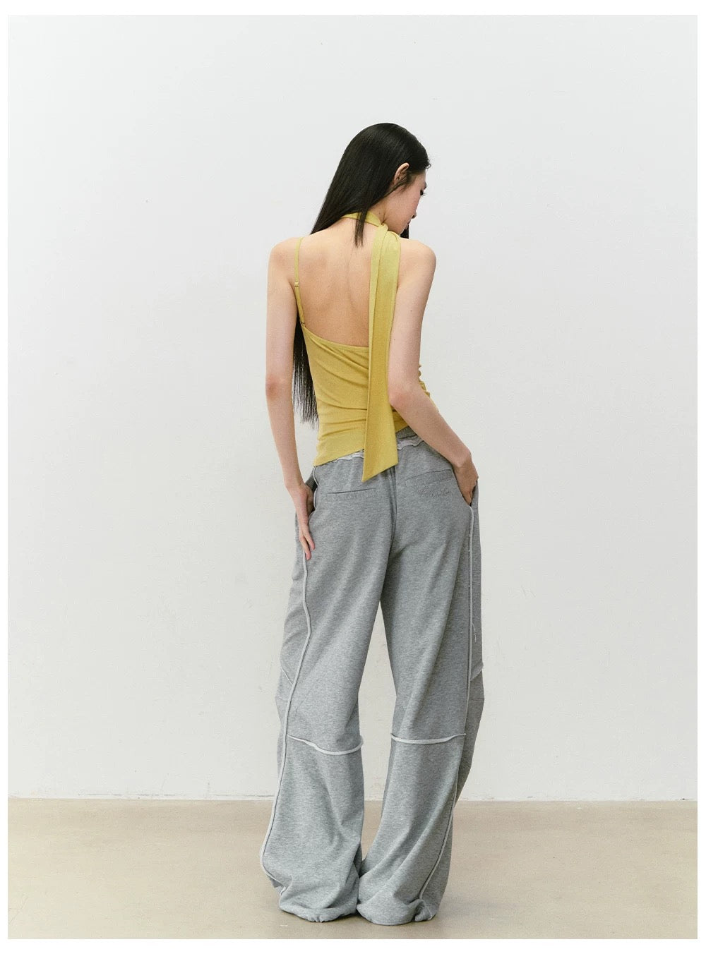 VIA PITTI VIABP387 Color blocking loose straight sweatpants