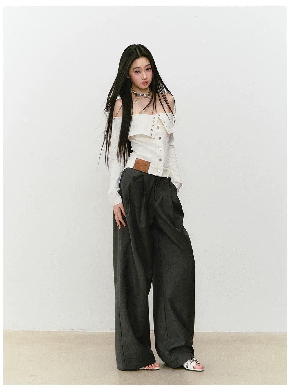 VIA PITTI VIAAA029 Casual wide leg suit pants
