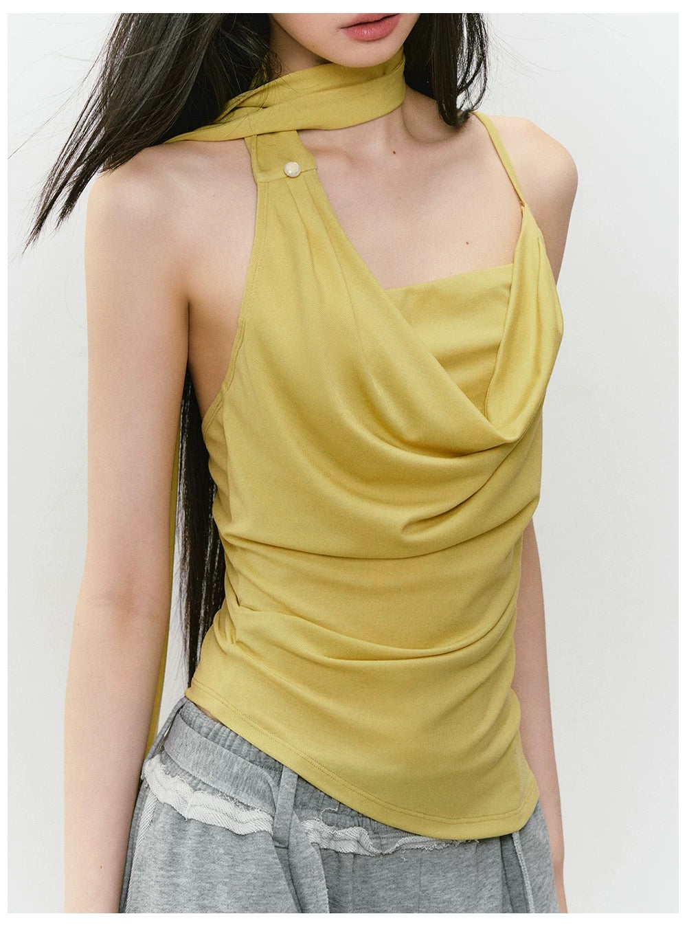 VIA PITTI VIABTP377 Strap up collar tank top