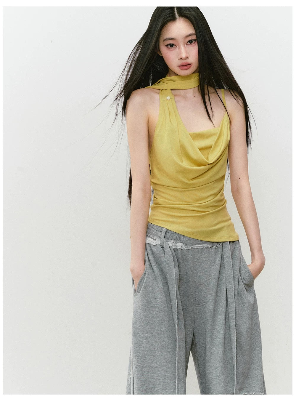 VIA PITTI VIABTP377 Strap up collar tank top