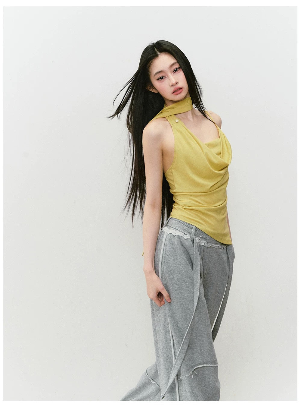 VIA PITTI VIABTP377 Strap up collar tank top