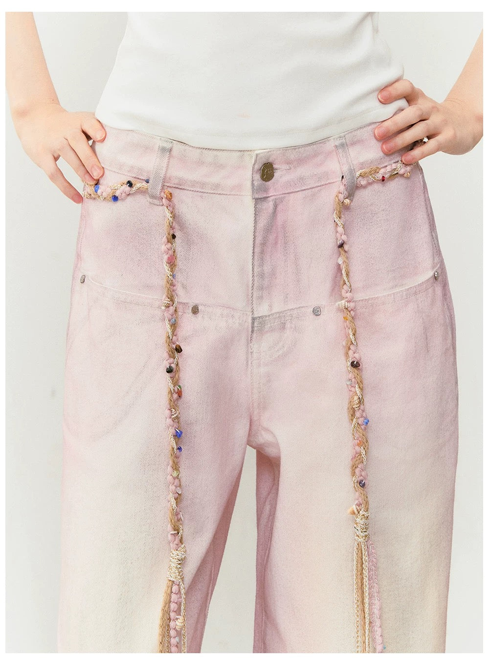 VIA PITTI VIABP439 Vintage pink jeans