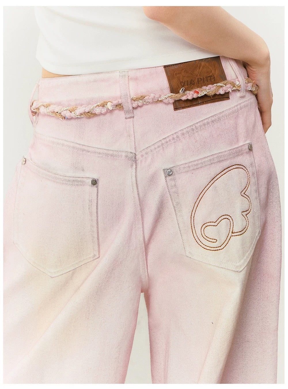 VIA PITTI VIABP439 Vintage pink jeans