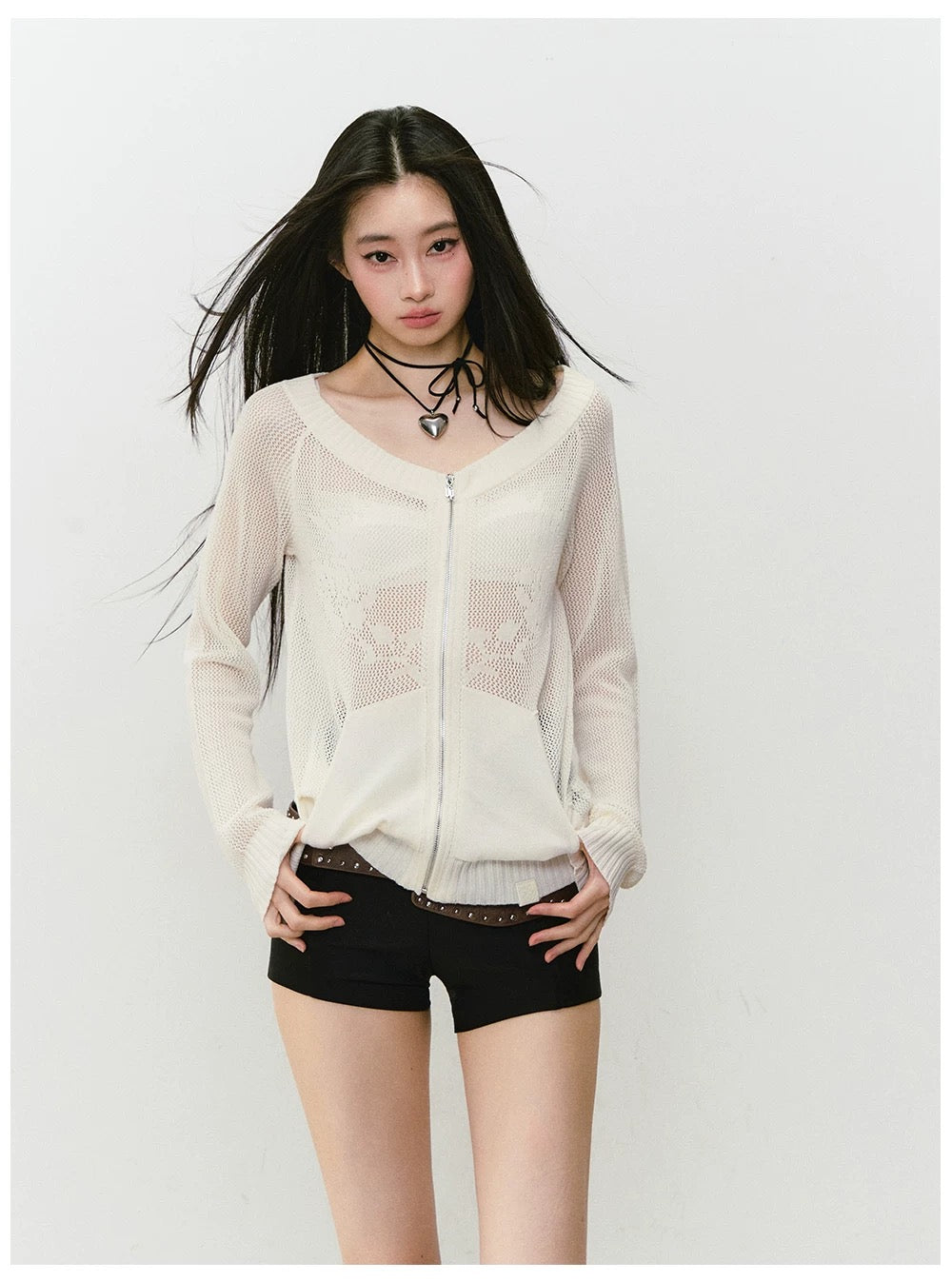 VIA PITTI VIABK445 Woolen flower hollowed out jacket