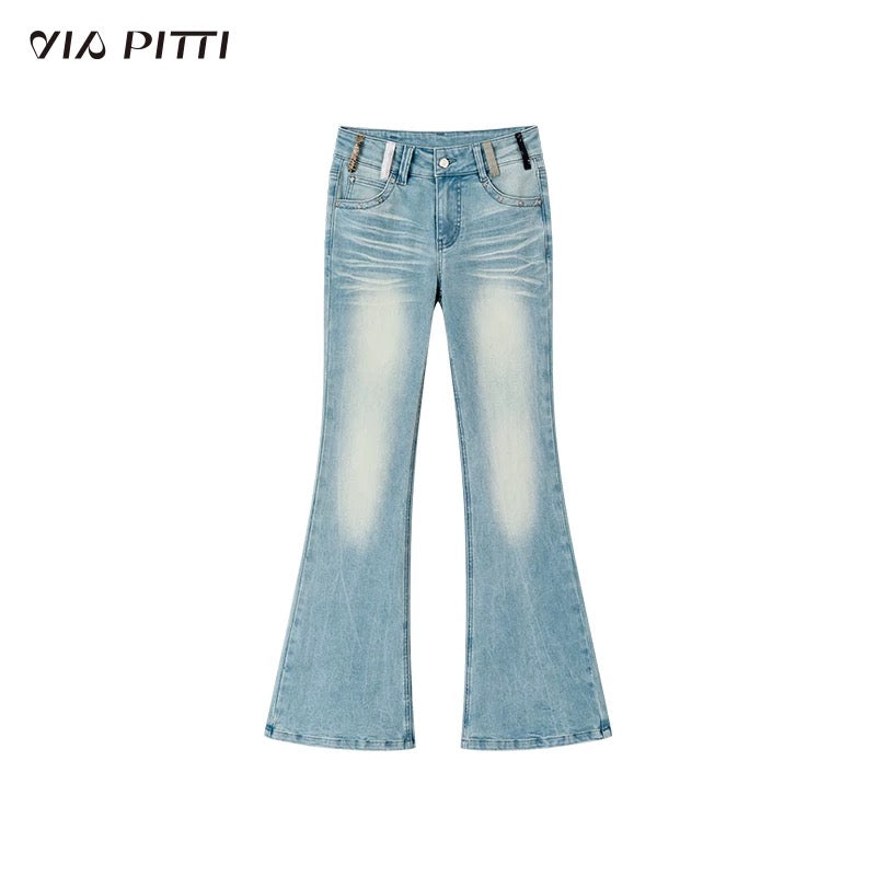 VIA PITTI VIABP442 Slim fit retro micro flared jeans