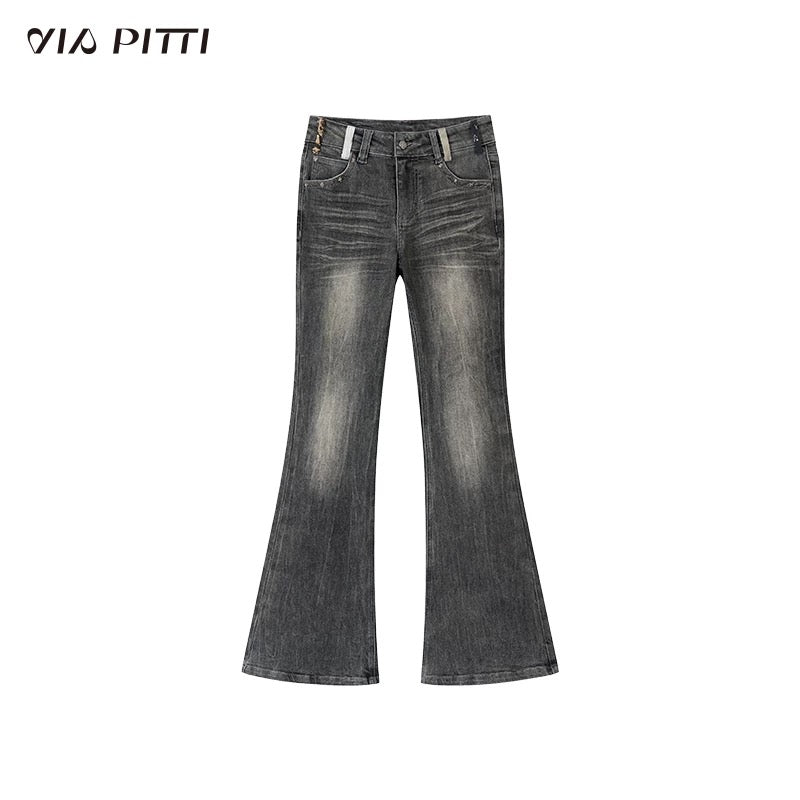 VIA PITTI VIABP442 Slim fit retro micro flared jeans