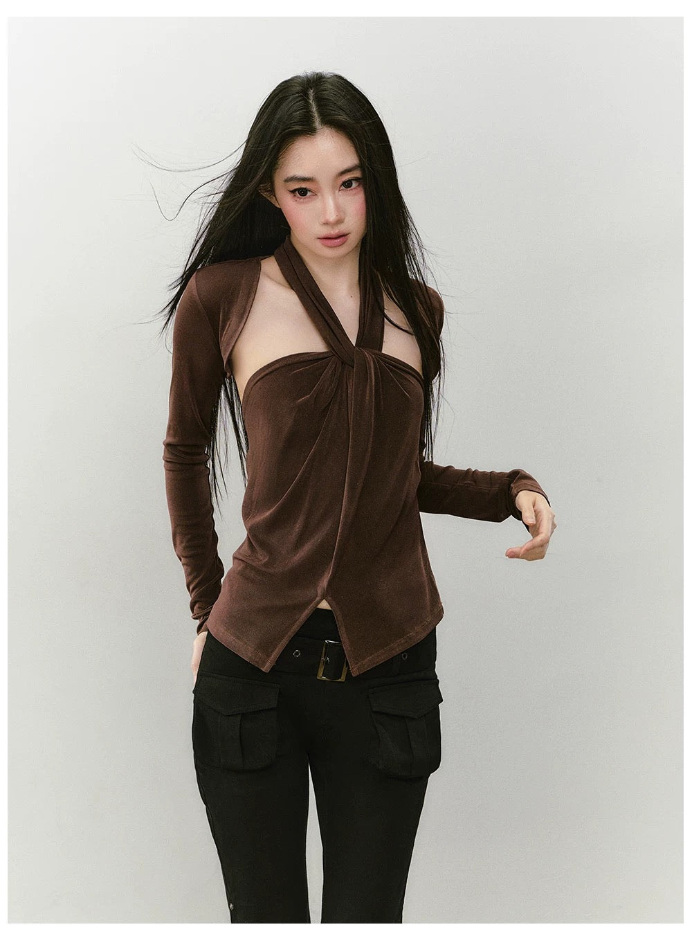 VIA PITTI VIABTP475 Acetate knitted halter-neck vest +top set