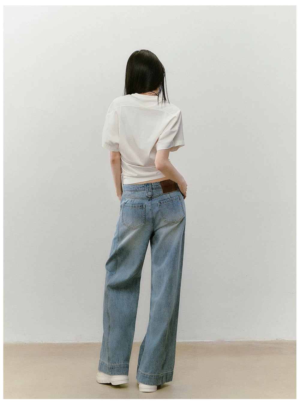 VIA PITTI VIABTP464 Round neck waist cinching loose T-shirt