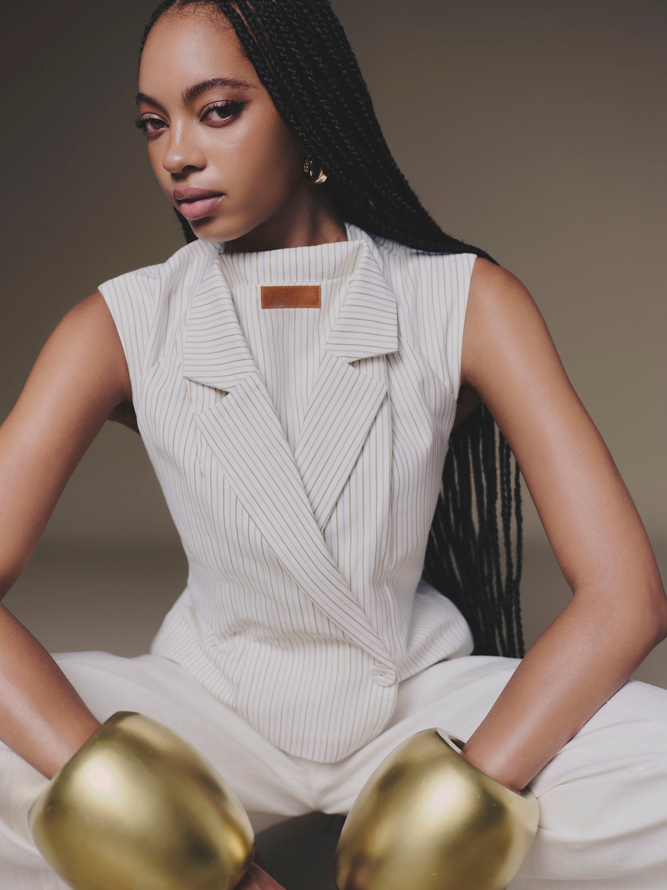 KEIRA TONG Double Vest & Wide Leg Pant in Linen