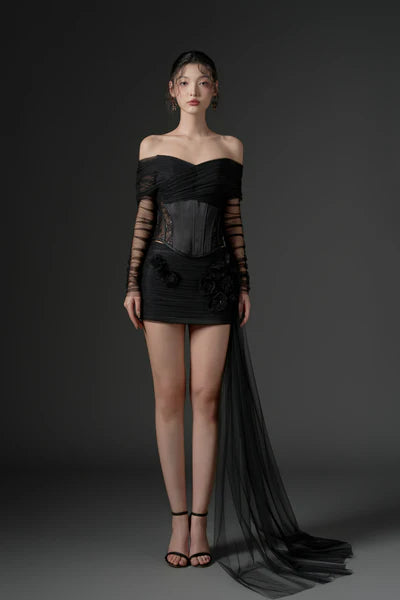 21SIX Farasha Tulle And Silk Taffeta Dress (2color)