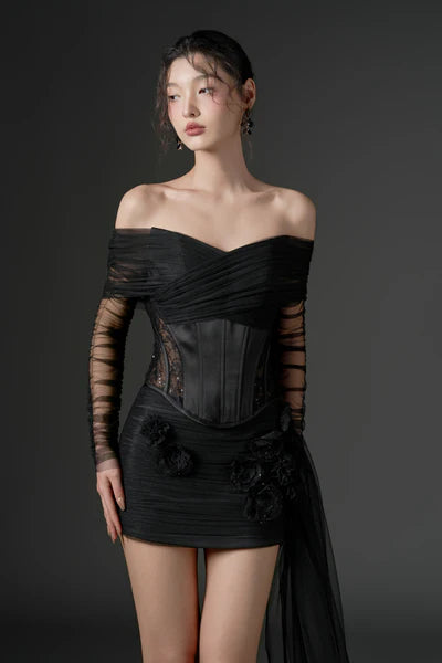 21SIX Farasha Tulle And Silk Taffeta Dress (2color)