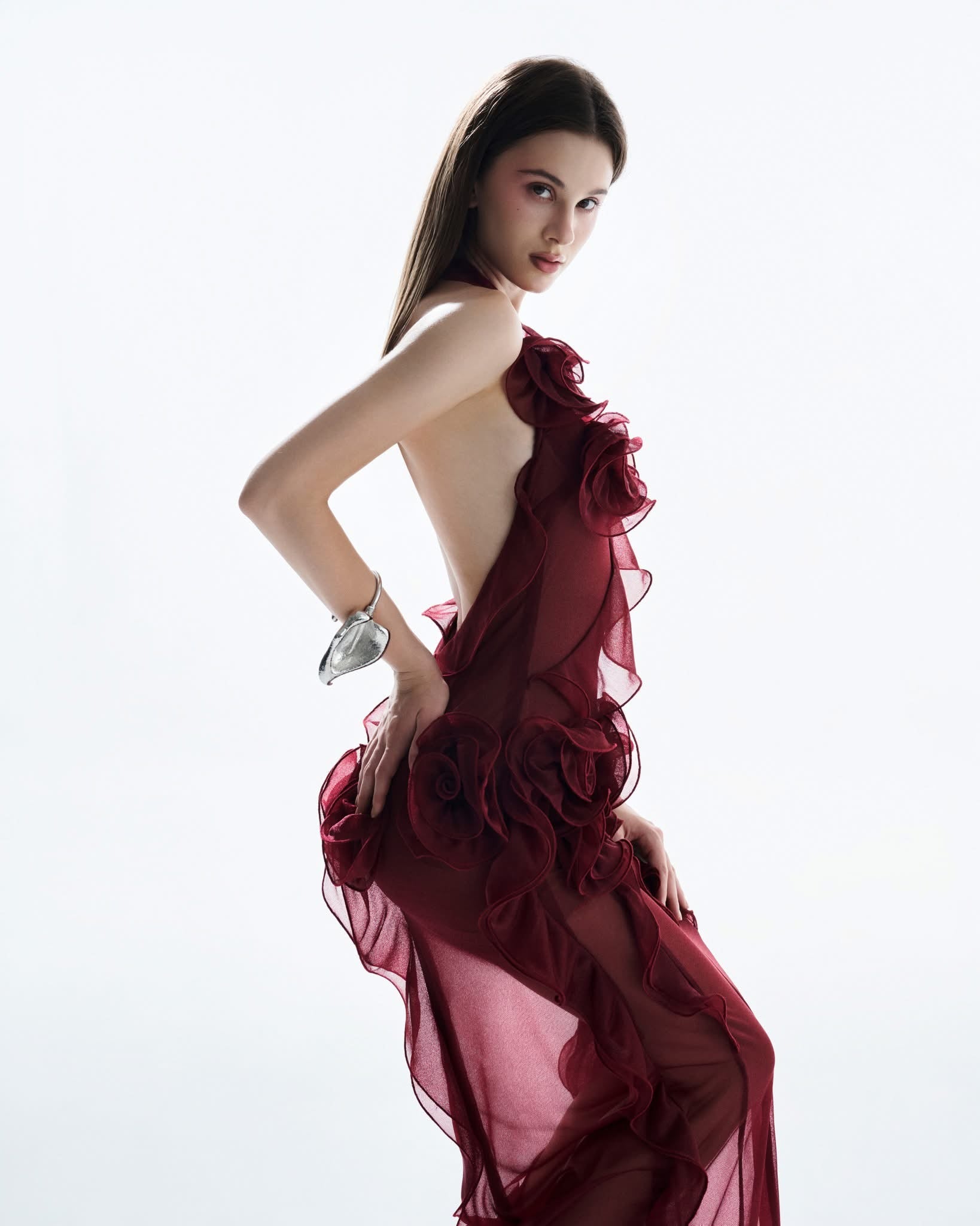 MUST HAVE 3D Floral Wrap Dress (Red)