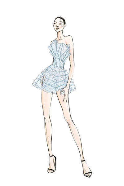 21SIX Aqrabe Glitter Tulle Dress (4color)