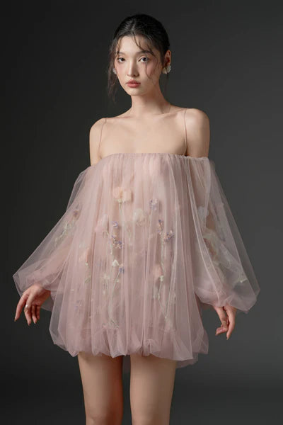 21SIX Sulhufah Tulle Flower Dress