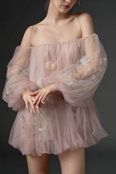 21SIX Sulhufah Tulle Flower Dress