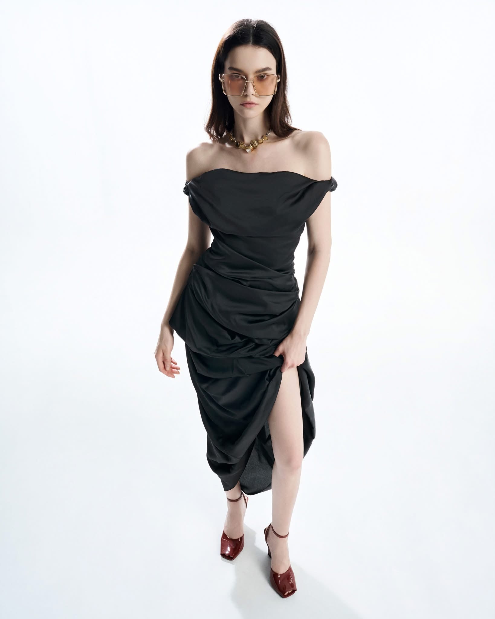 MUST HAVE Asymmetrical Wrap Midi Dress