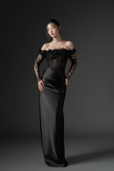 21SIX Namla Lace And Silk Satin Dress (2color)