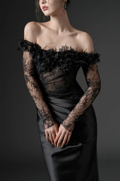21SIX Namla Lace And Silk Satin Dress (2color)