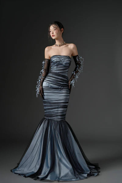 21SIX Hisan Tulle And Silk Dress (4color)