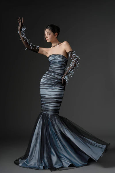 21SIX Hisan Tulle And Silk Dress (4color)