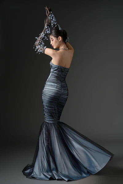 21SIX Hisan Tulle And Silk Dress (4color)