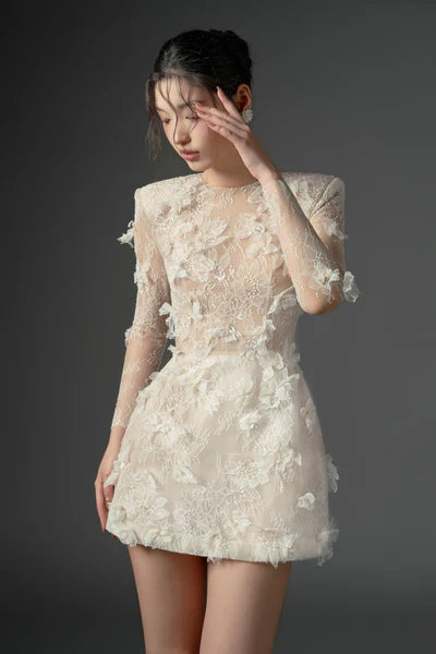 21SIX Dubb Lace Flower Dress (3color)