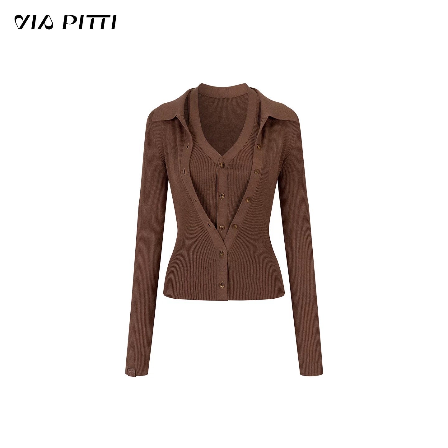 VIA PITTI VIADK593 Lace up long sleeved knitted sweater