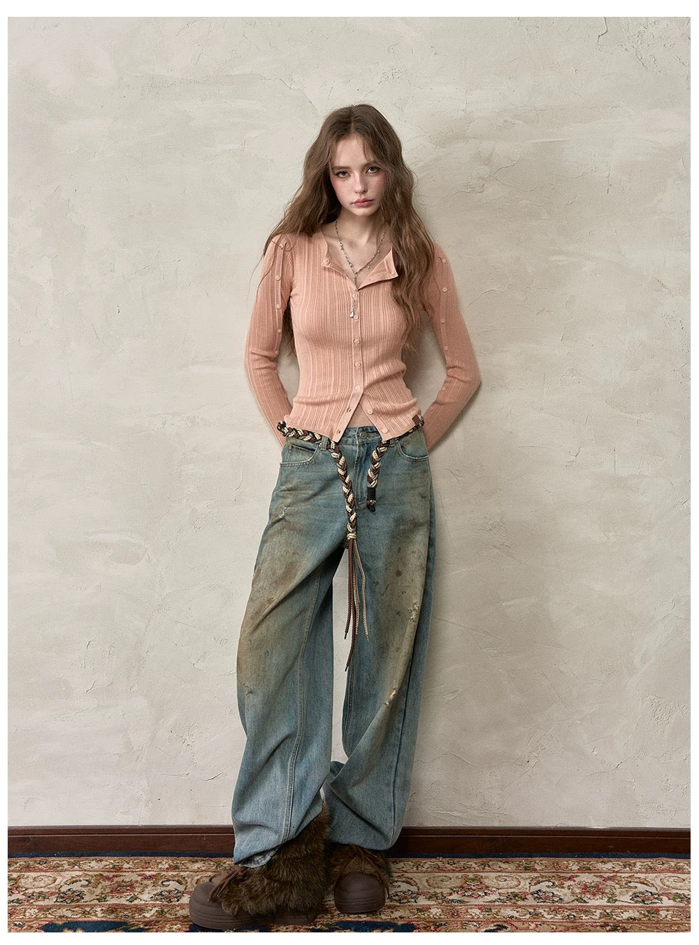 VIA PITTI VIADK603 Button waist knitted cardigan