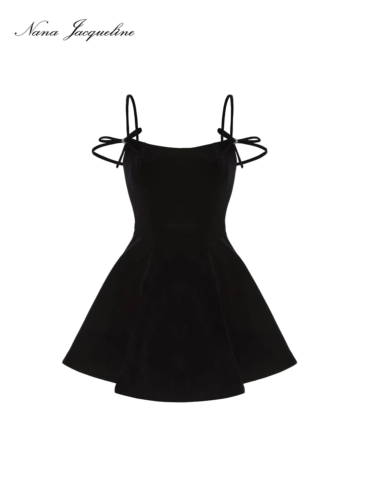 Nana Jacqueline Chantal Bow Velvet Mini Dress