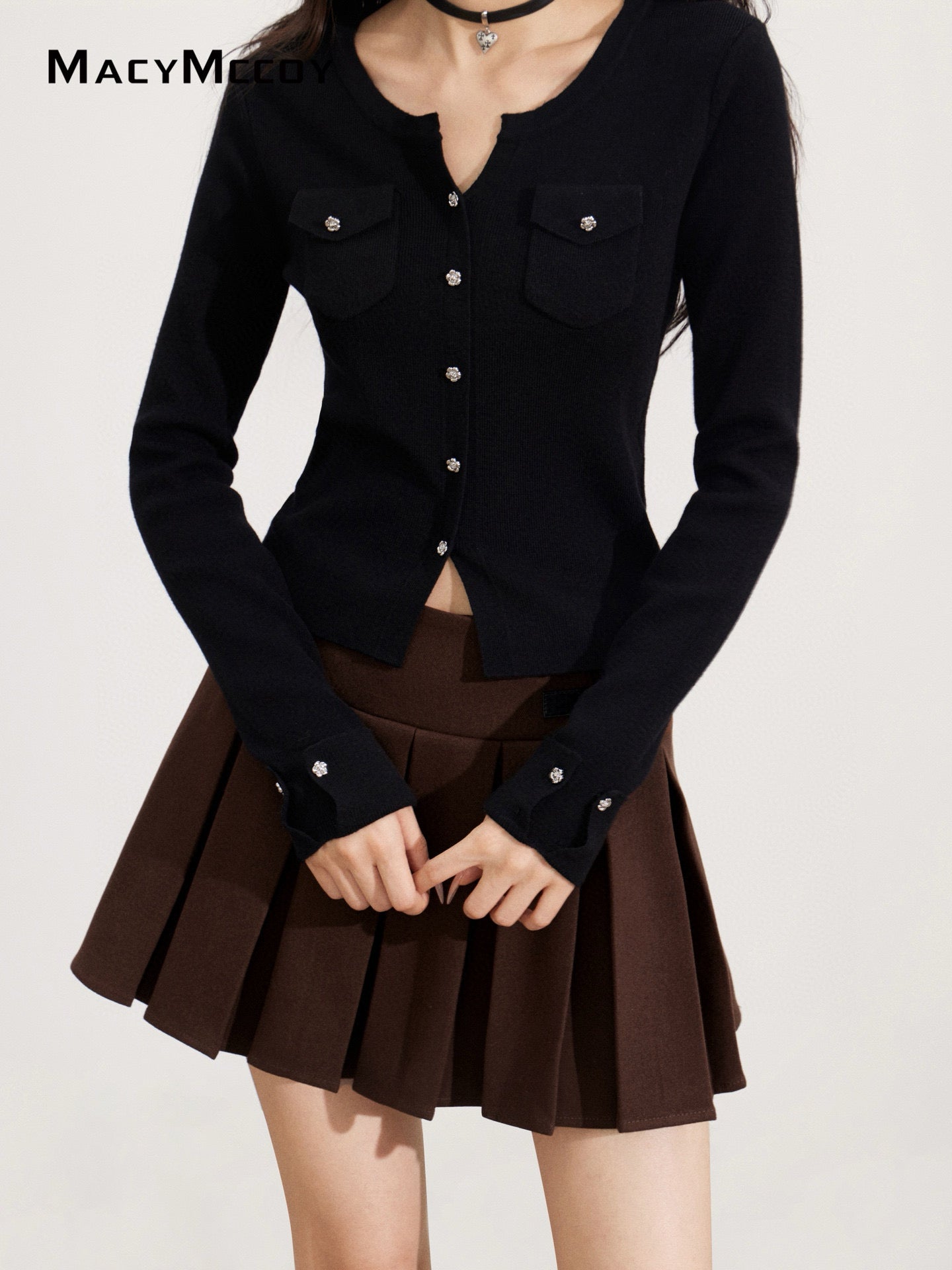 MacyMccoy MMC2025170 Knitted bottom shirt with patch pocket