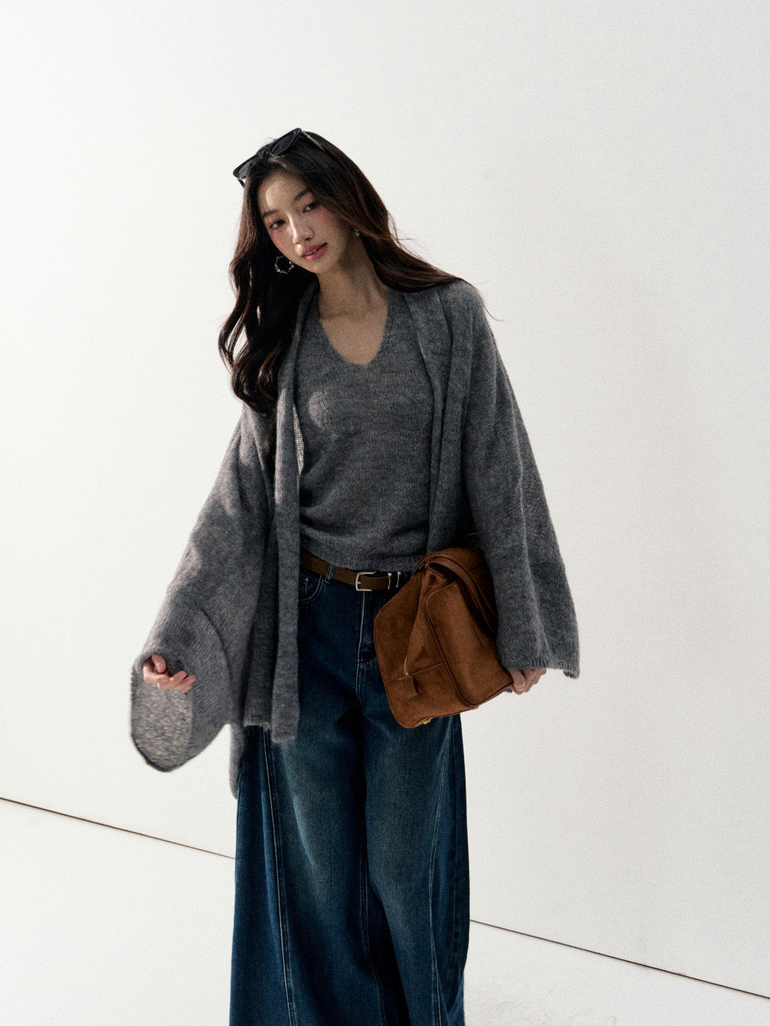 Lafreedom LAF350928 Lazy style loose wool cardigan