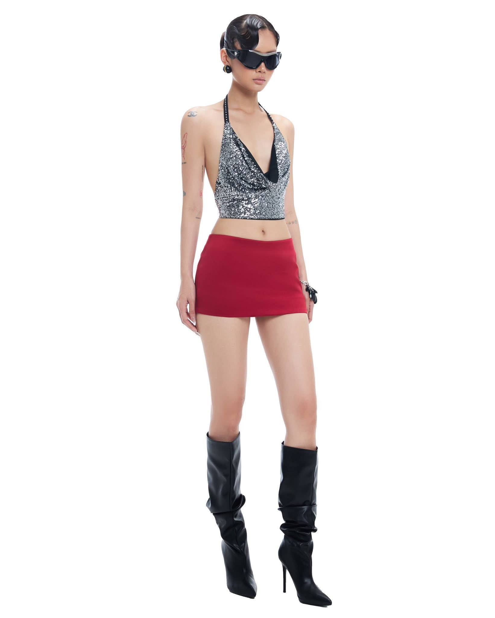 FFSD Metallic Top & Mist Skirt