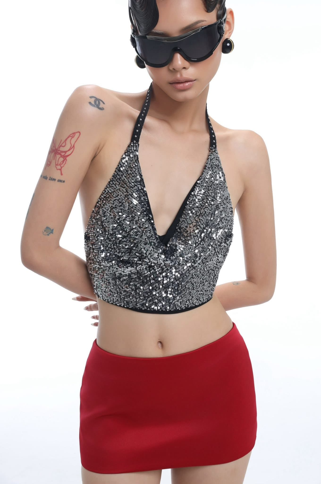 FFSD Metallic Top & Mist Skirt