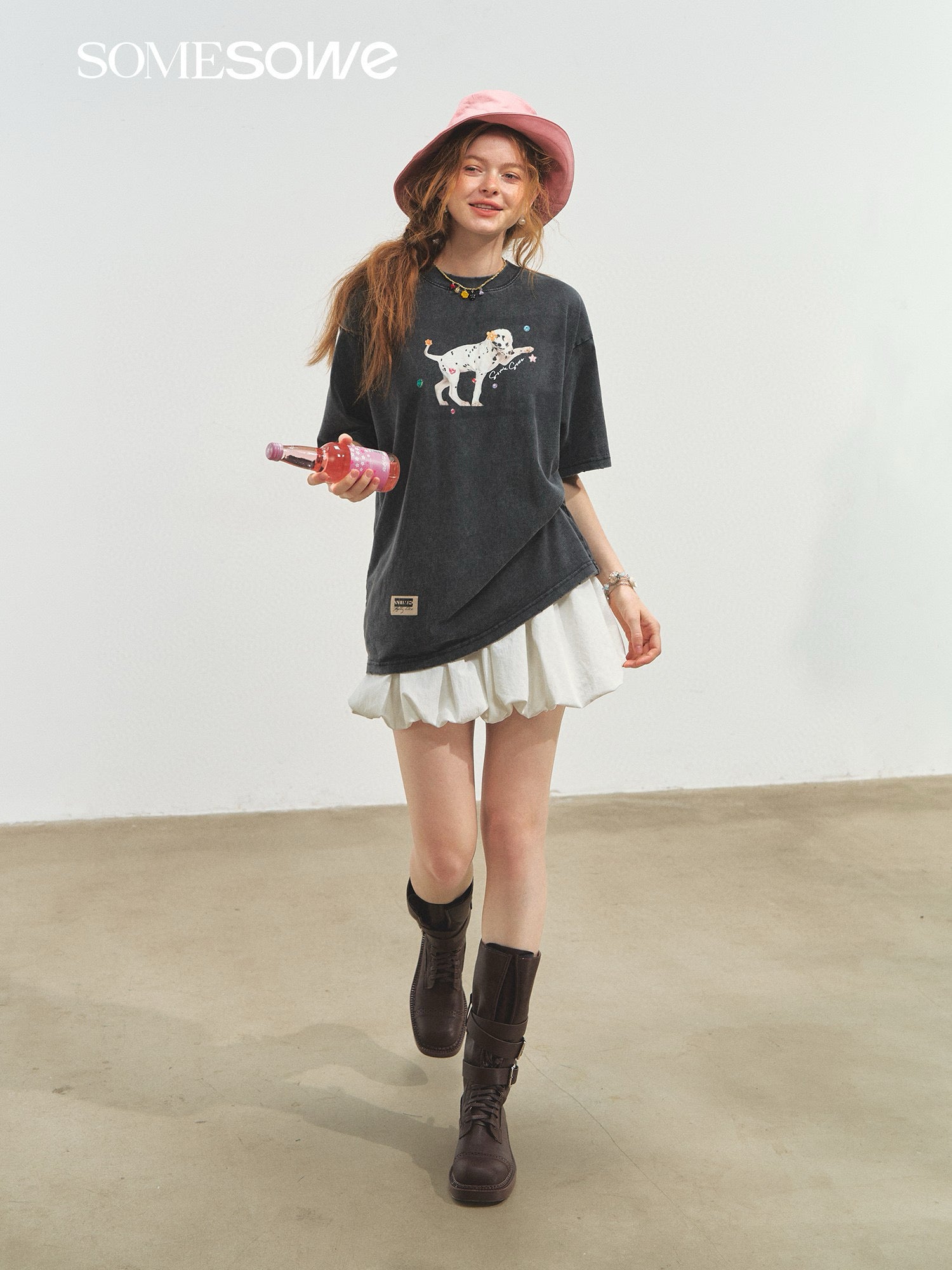 SOMESOWE S2508170 Wax spotted dog print T-shirt
